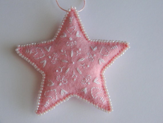 light pink Christmas star ornament