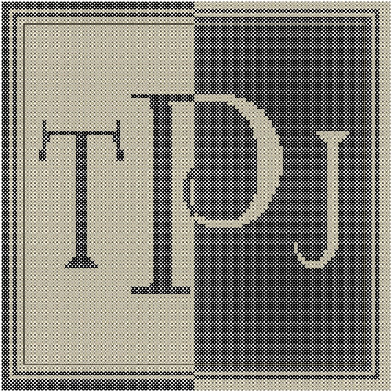 Counted Cross Stitch Pattern Modern Monogram