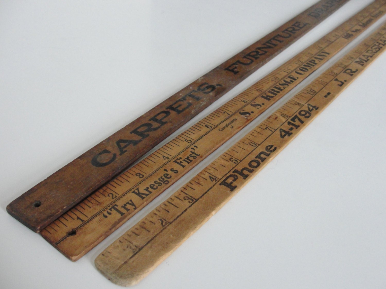 Set of 3 Antique Yard Sticks by WhileSJsSleeping on Etsy