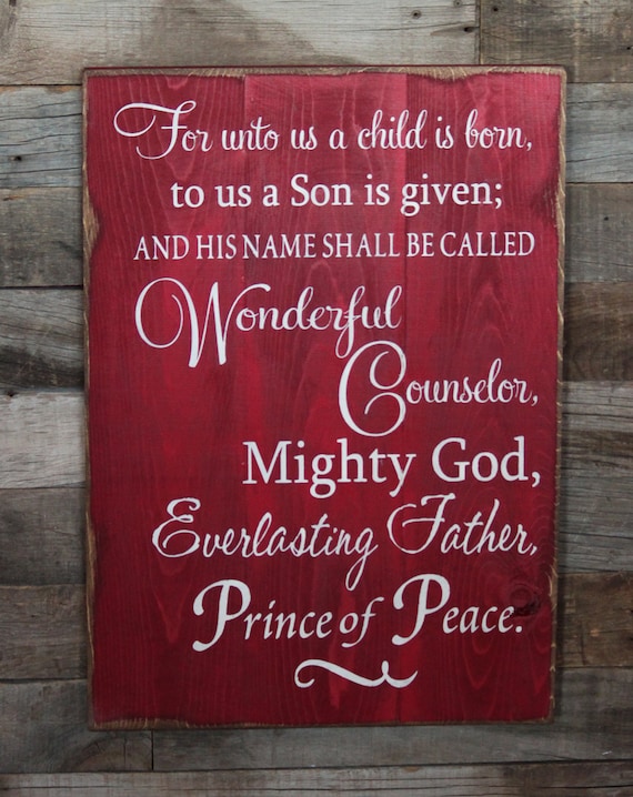 Large Wood Sign For Unto Us A Child Is Born