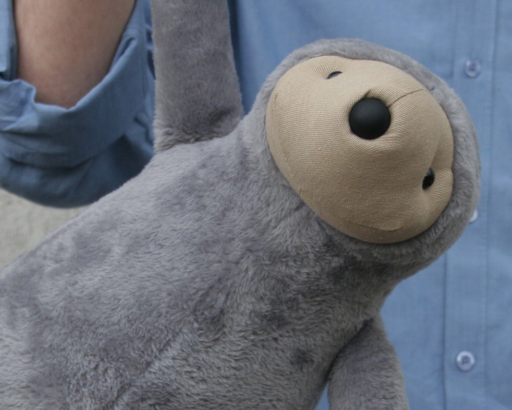 giant plush grey sloth