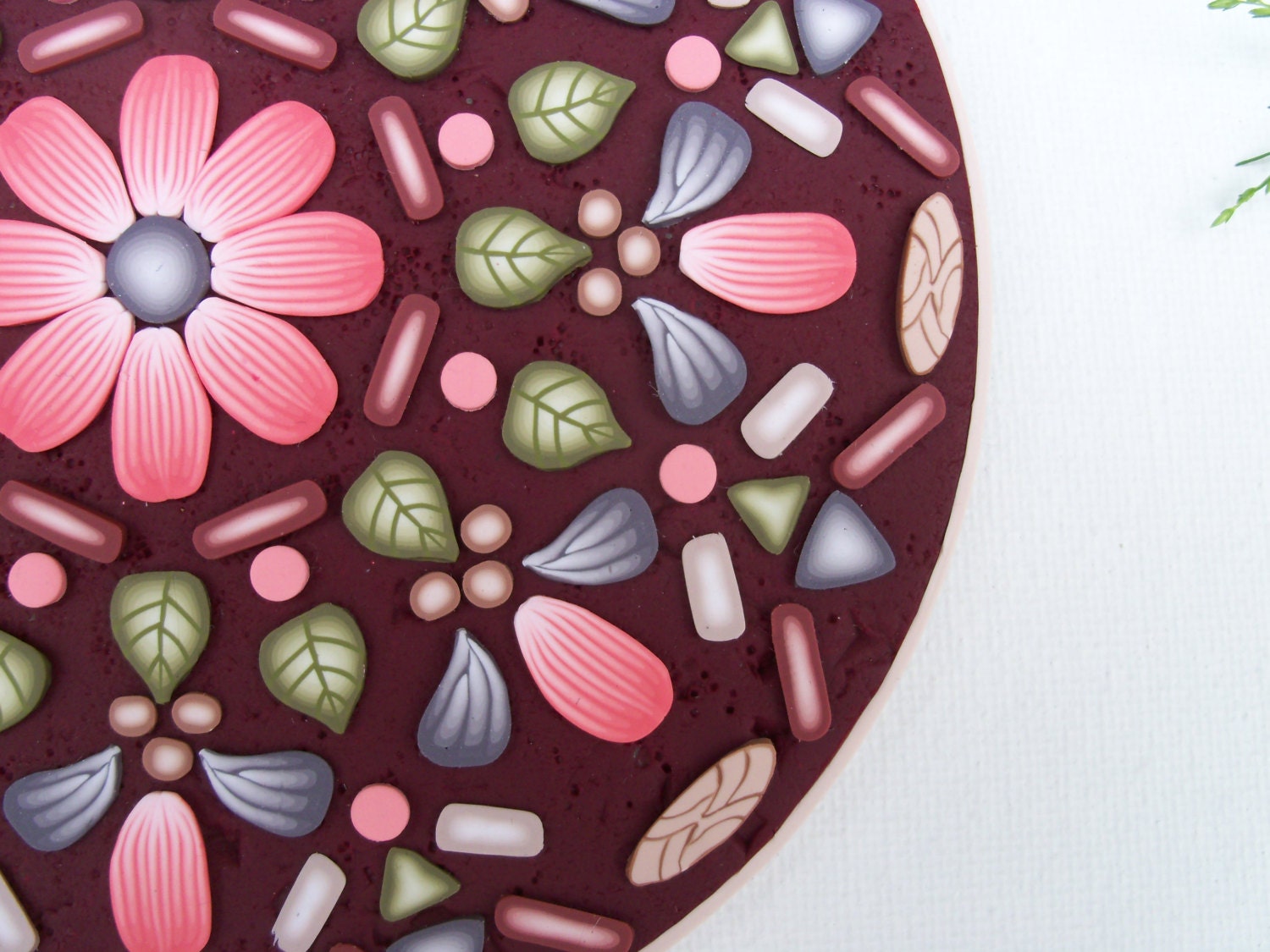 Flower Mandala Polymer Clay Wall Art by FlowertownOriginals