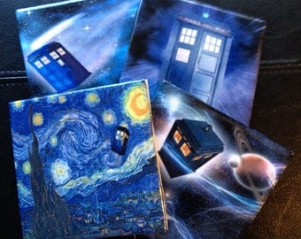 Dr Who / TARDIS Ceramic Tile Coasters Set of 4