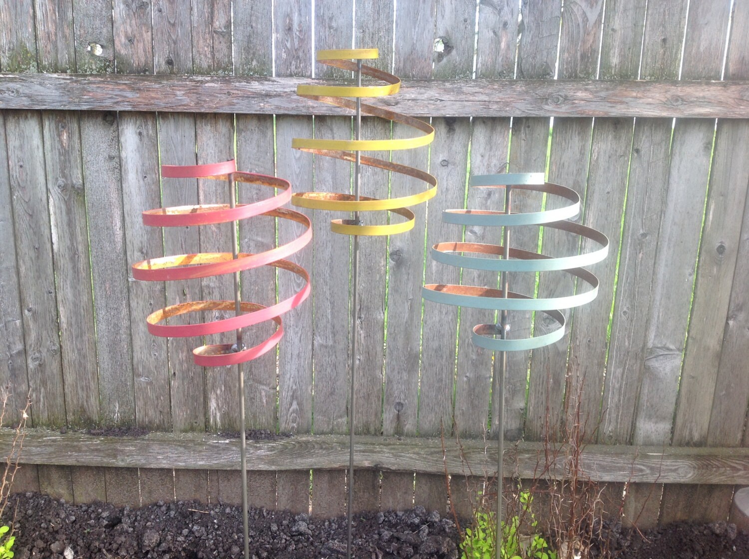Spiral Garden Stake Metal Spiral Stake garden Ornament