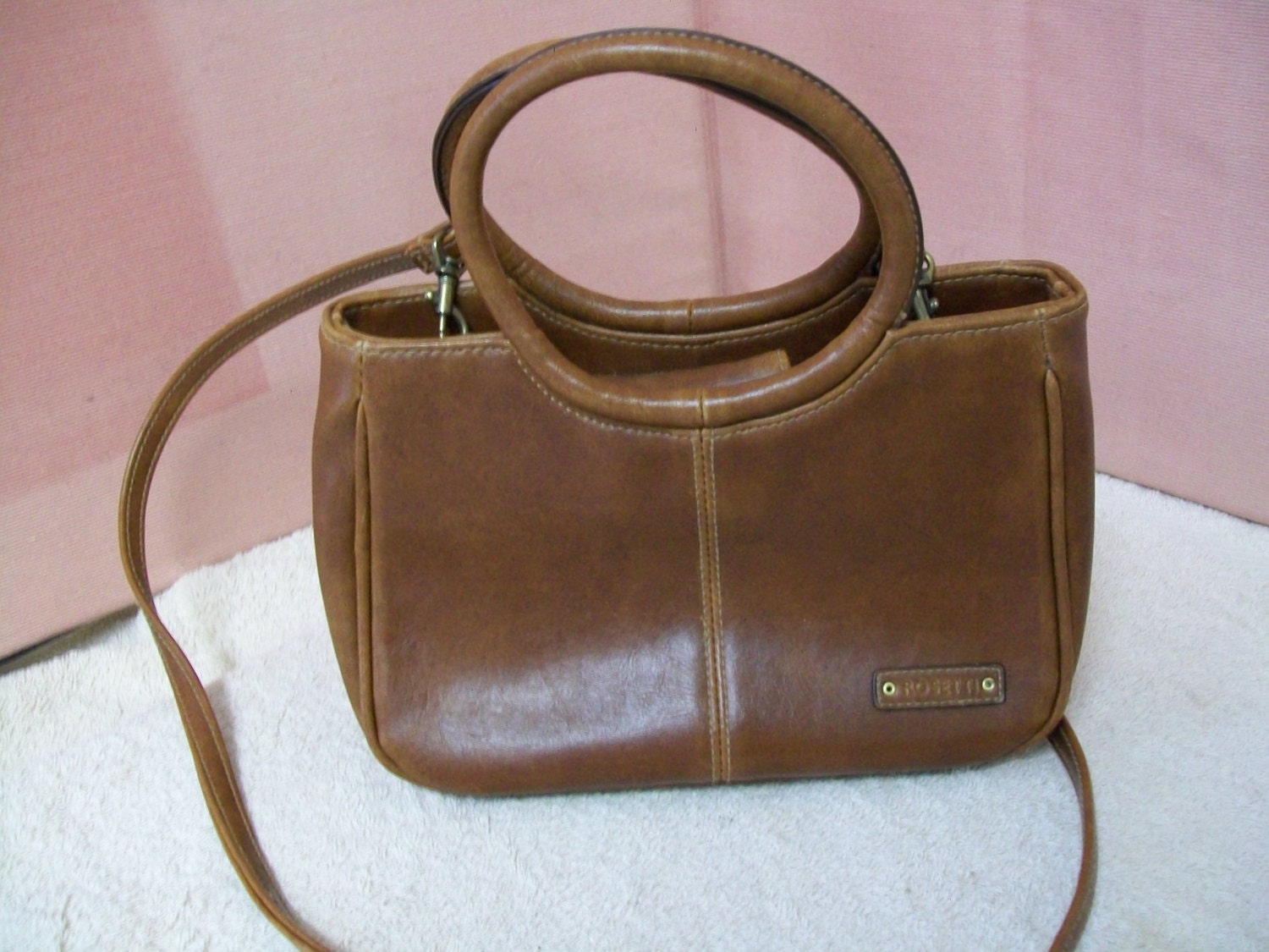 Rosetti Leather Purse Brown Handbag by northwoodscabin on Etsy