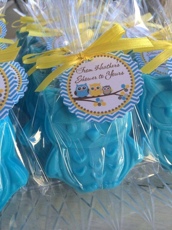 10 OWL SOAP FAVORS (with Tags & Ribbons) - Owl Baby Shower Favor, Twin Birthday, Owl Favor, Hoot shower, First BIrthday Whooos 1, Soap Favor Il_570xn