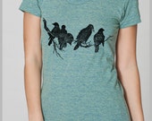 Women's Birds on a Limb T Shirt American Apparel S, M, L, XL 8 COLORS