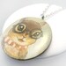 Clearance Sale: Chipmunk Necklace, Glasses Pendant, Nerdy Animal, Art Print Jewelry, Art Resin Pendant, Christmas Accessory, Red Scarf