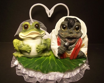 FROG Elvis Toads Lily pad Wedding Cake Topper FUNNY Cute Unique The King of Rock and Roll