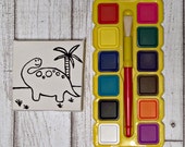 Dinosaur Preschool Activity. Paint Your Own.
