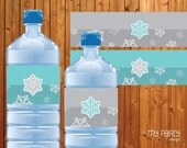 Winter Wonderland Party - PRINTABLE Bottle Labels, turquoise and grey, by MyPartyDesign - Instant Download Il_170x135