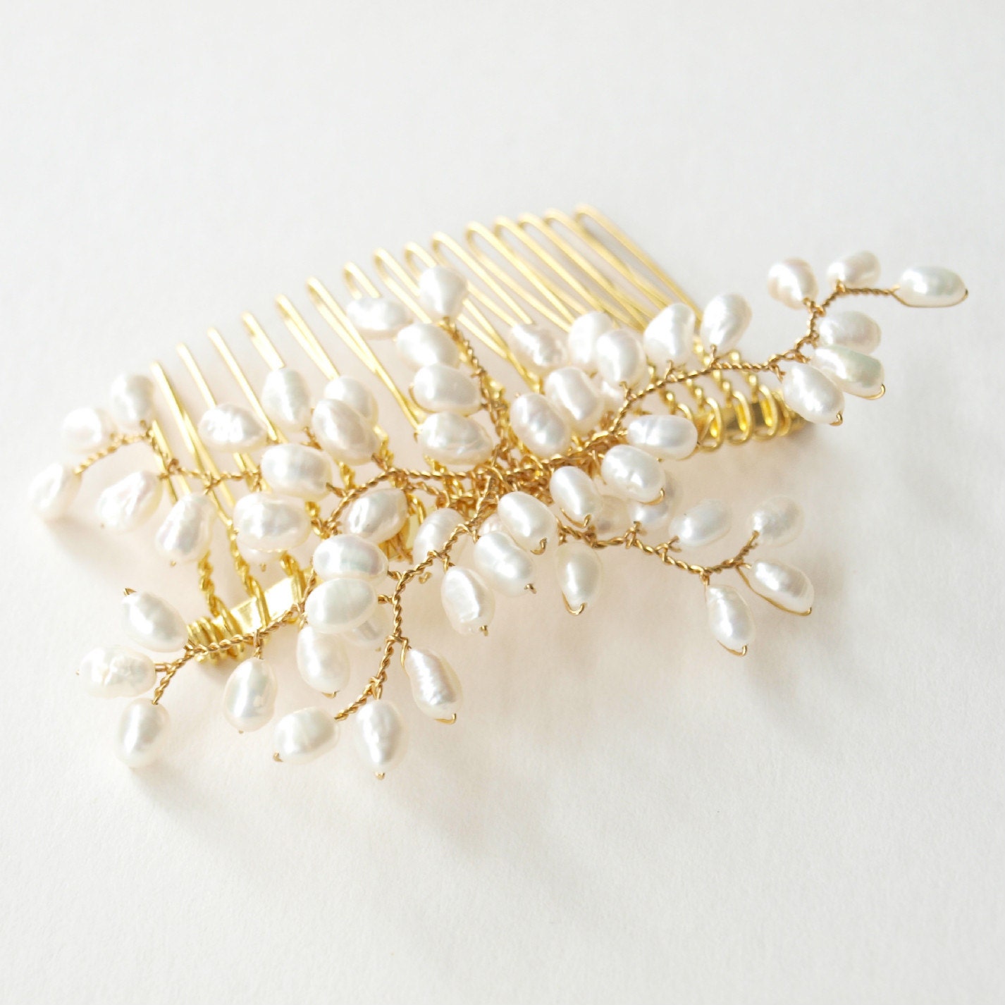 Bud Pearl Hair Comb Bridal Hair Accessories Wedding Headdress