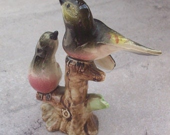 Oriole Birds Figurine Made in Japan Gray and Pink Oriole Bird Figurine