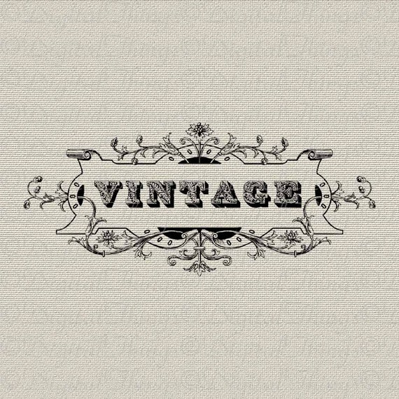 Word VINTAGE Typography Word Art Printable Digital Download