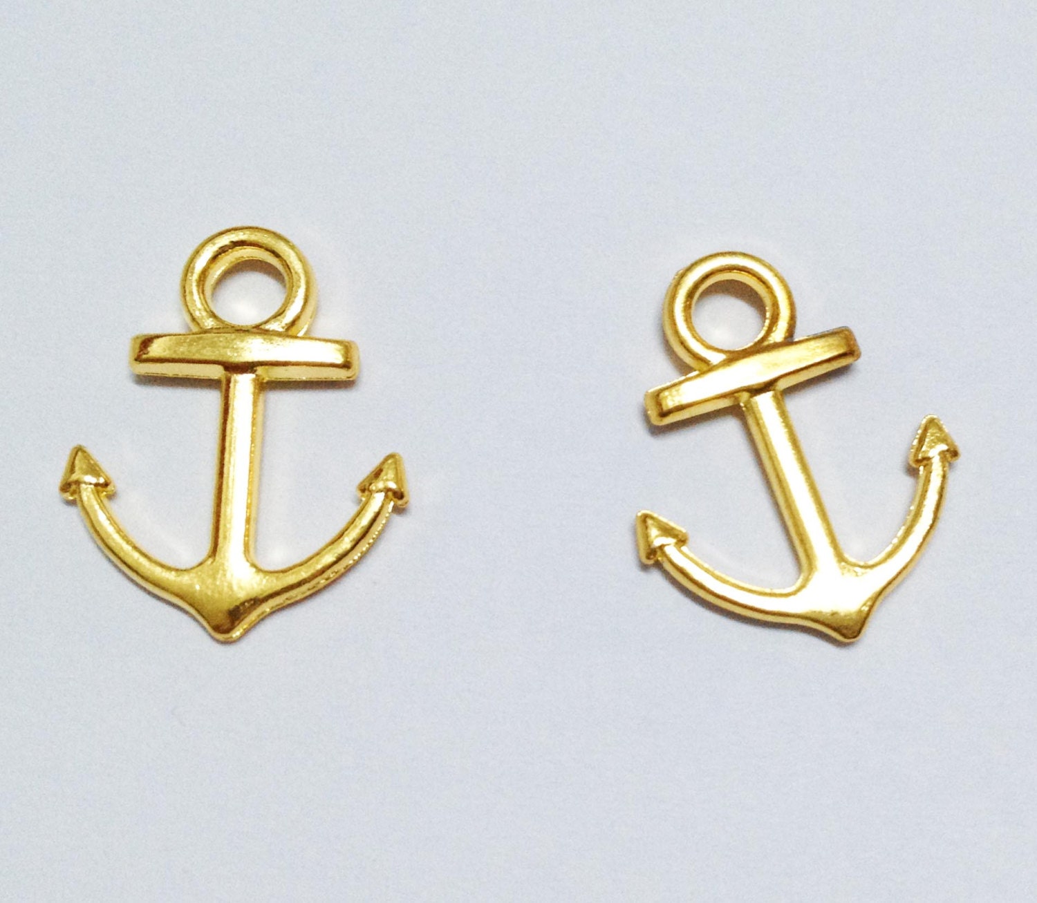 Anchor charms 25pcs Gold Plated Anchor Charm Pendants 15x18mm