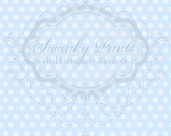 2ft x 2ft Vinyl Photography Backdrop for Accessories, product pictures / Pale Blue Polka Dots