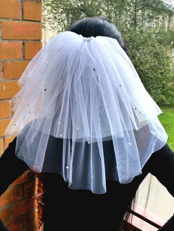 Bachelorette Party Veil 2 Tier White Sparkling With By Julsera 7508