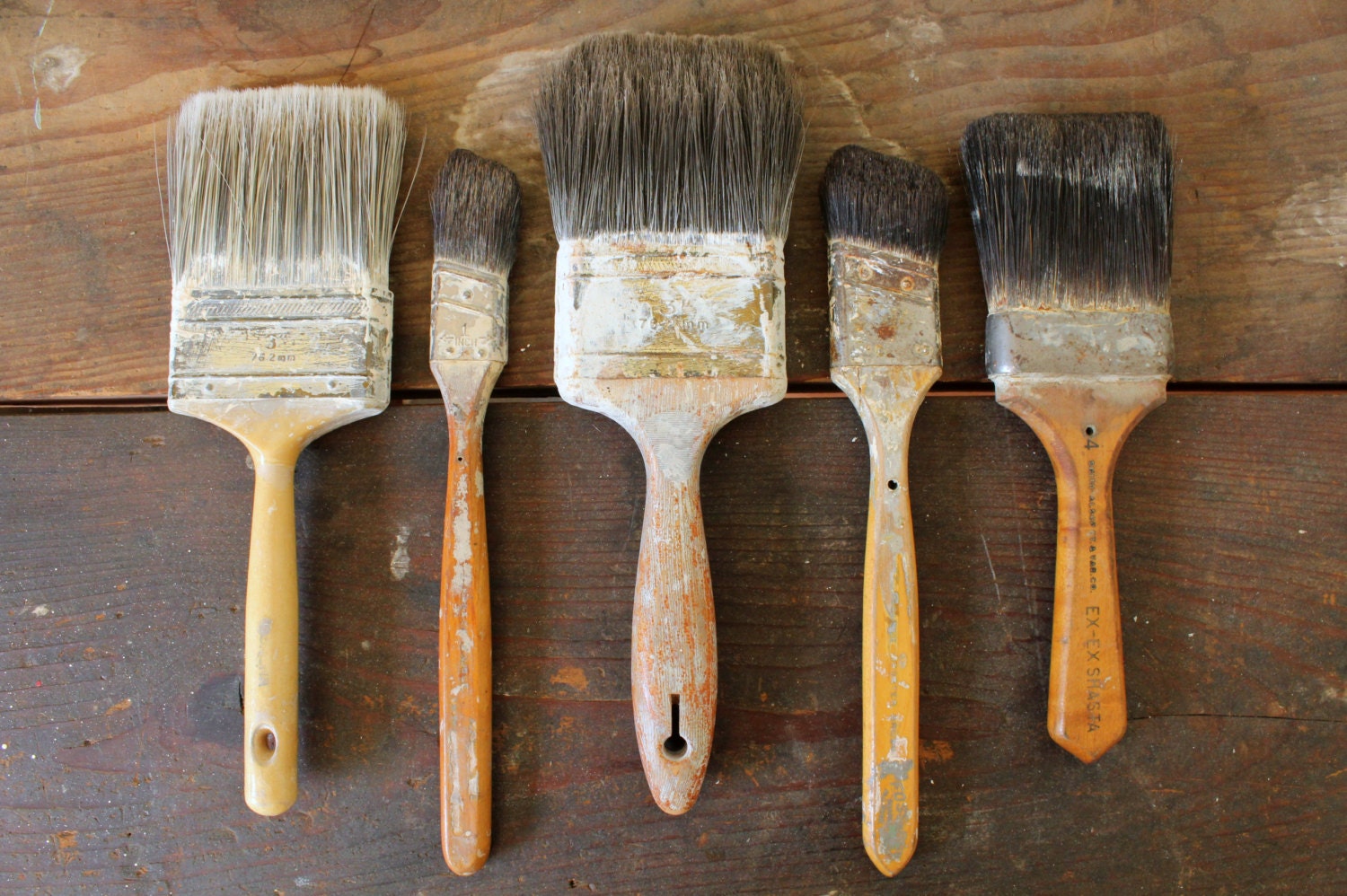 Vintage Paint Brushes Old Brush Collection of 5