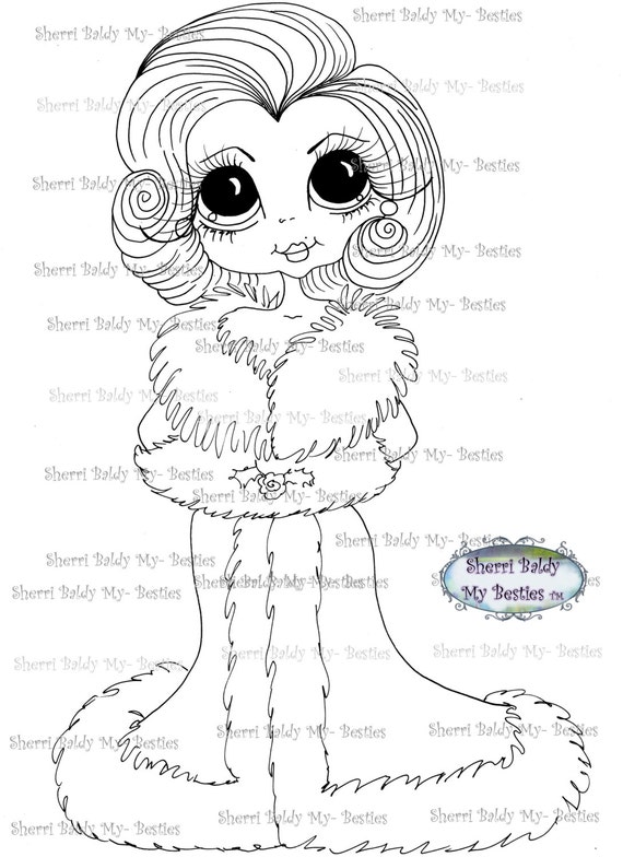 INSTANT DOWNLOAD Digital Digi Stamps Big Eye Big Head Dolls Digi  My - Besties  IMG164 By Sherri Baldy