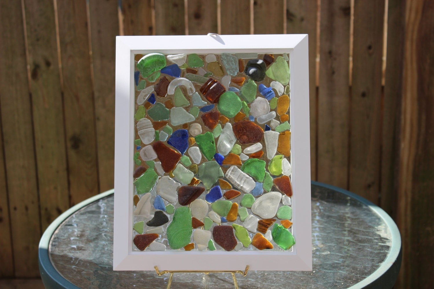 Large Sea Glass Mosaic by bmcseaglasscreations on Etsy