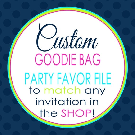 Goodie Bag Tag, birthday, baby shower, wedding, bridal shower - digital, printable file #517 Il_570xn