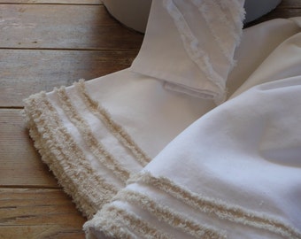 White Round Tablecloth French Country Decor Handmade Wedding Table Setting Cottage Decor CHOOSE Size