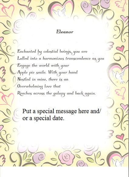 Personalized Name Poem Custom Made Poems Everytime