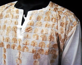 Tribal shirt men, medieval tunic, rustic shirt, hippie clothes, viking tunic, long sleeve loose shirt, mens linen shirt, boho men top, sale