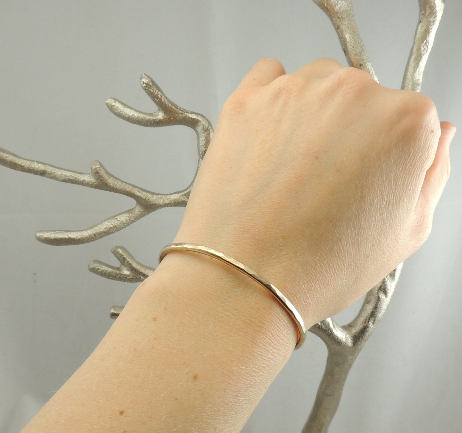 14K Gold Fill Hammered Cuff Bracelet