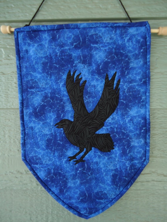 Raven Banner Wall hanging Coat of Arms Quilted by KnottyCovers