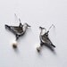 Seagull Earrings, Shrink Plastic, Bird, Nautical, Water Bird, Shore Bird, Ocean, White, Wearable Art