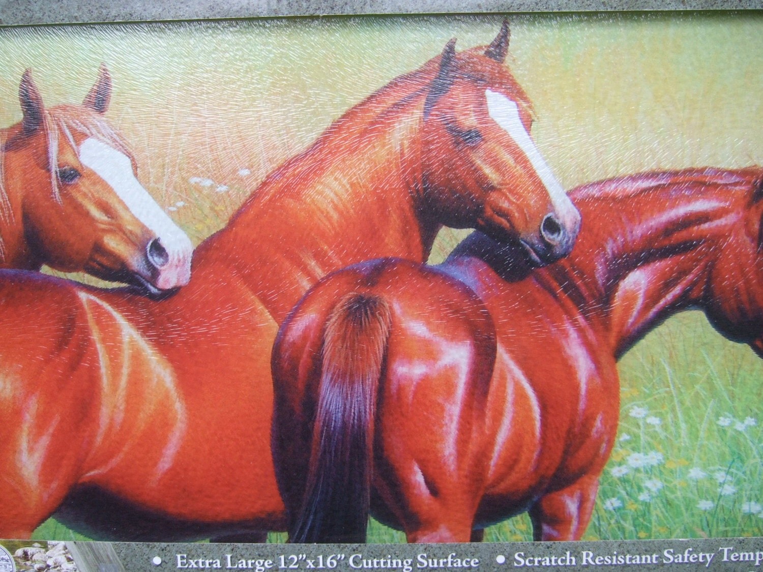 Glass Cutting board Draft Horses. main image 0