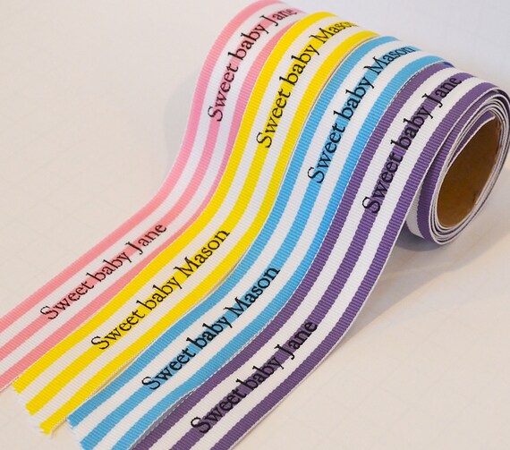 Items similar to Personalized ribbon stripe grosgrain on Etsy