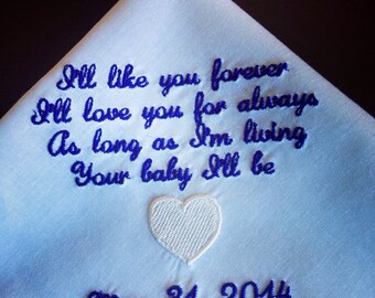 Mother of the bride personalized handkerchief