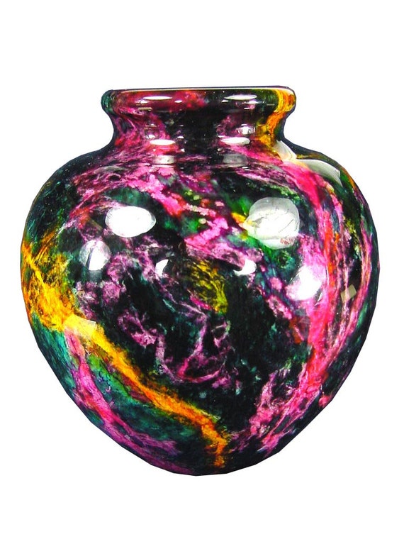 7 Color Serpentine Jade Vase Urn Sculpture 3648K abe by butw