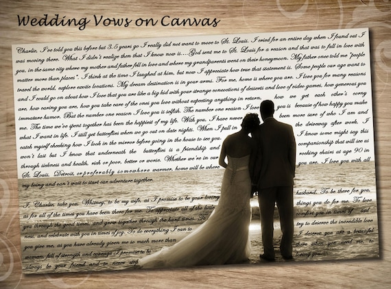 20x30 Canvas Art, Personalized Photo Canvas Art,  Your Wedding vows on canvas, First dance lyrics on Canvas