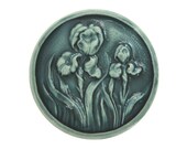 Irises ( Mint ) 1 inch ( 27 mm ) Susan Clarke Art Stone Button