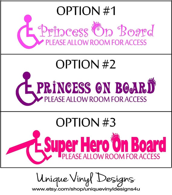 Download Princess on Board Vinyl Decal by uniquevinyldesigns4u on Etsy