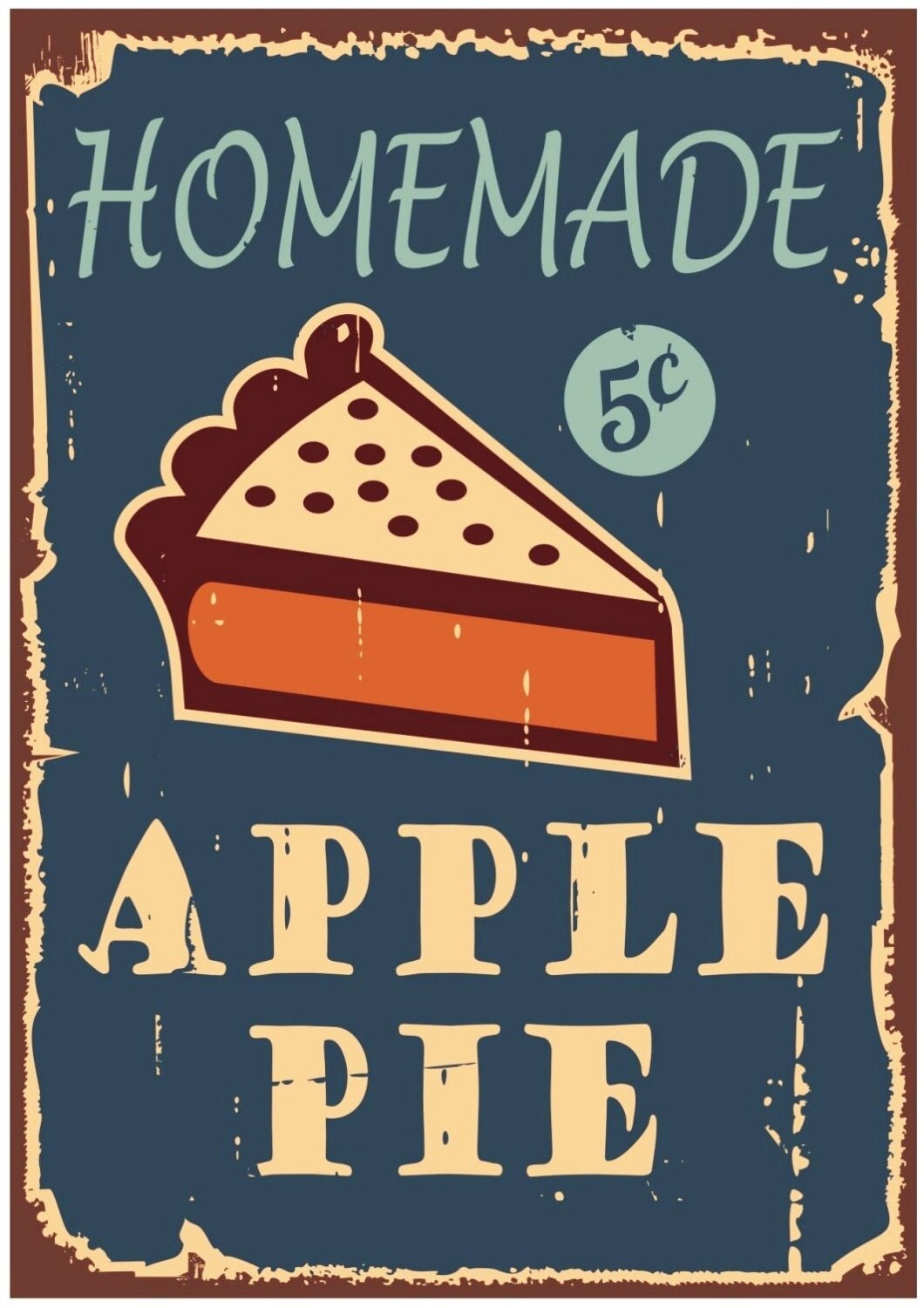 Vintage Look Homemade Apple Pie Stand-Up Display