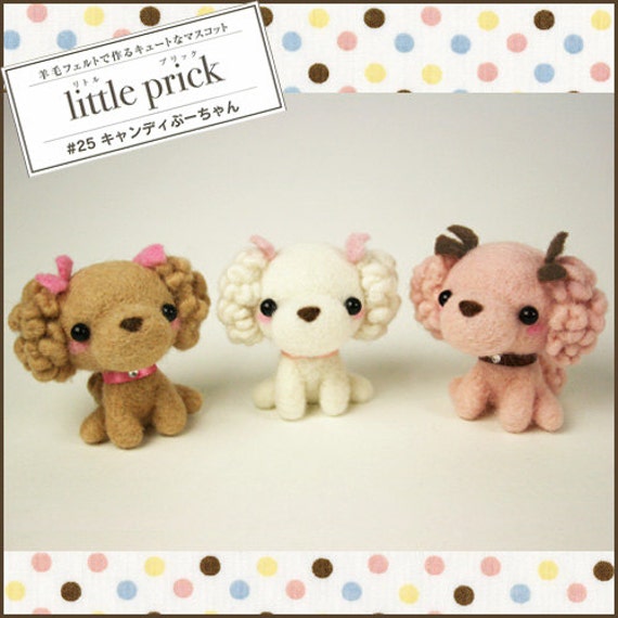 Kawaii Japan Craft Needle Felting Kit Toy Poodles Trio
