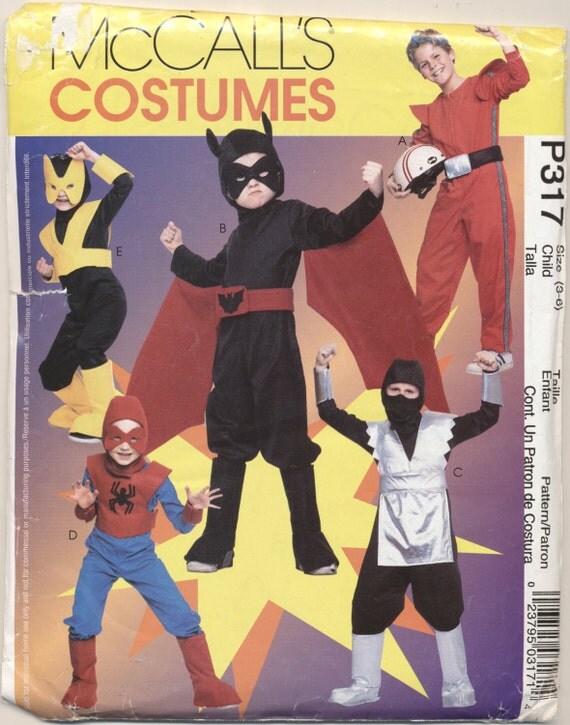 Pattern for Superhero Costume Pattern Child Sizes 3-4 5-6