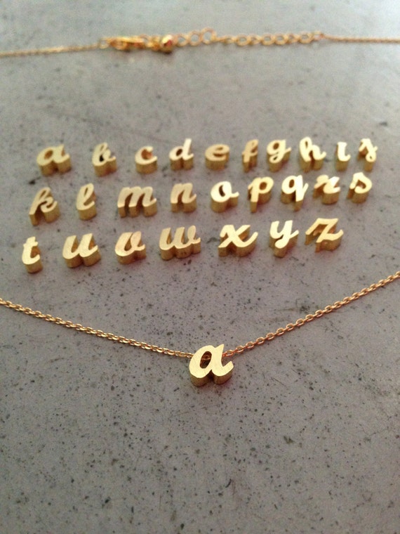 lower case initial necklace gold initial gold letterinitial