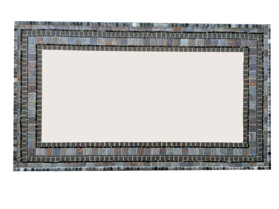 Gray Mosaic Mirror Geometric Modern Home by GreenStreetMosaics