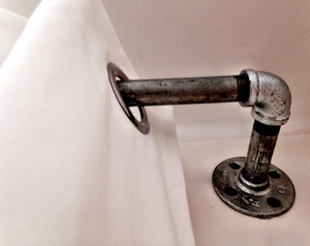 Small Industrial-Inspired Galvanized Pipe Curtain Rod