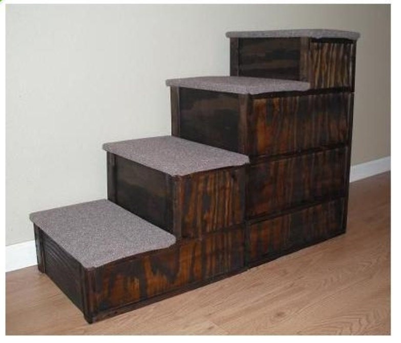 28 Wood 4 Step or Pet Stairs DEEP STEPS