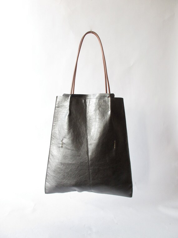 hand made grey leather Donna bag