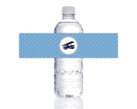 Airplane Water Bottle Labels (Airplane Drink Labels, Airplane Water Bottle Wraps, Baby Shower Water Bottle Labels, Beverage Wraps) Il_570xn