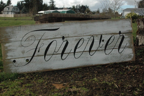 rustic fence LARGE rustic FOREVER sign wood painted SIGN painted signs