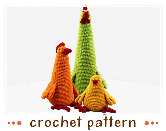 3 Chickens - Crochet Pattern - PDF file - Amigurumi