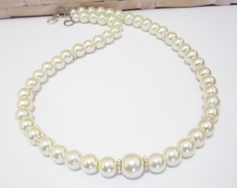 Ivory Pearl Flower Girl Set Necklace Bracelet and Earring